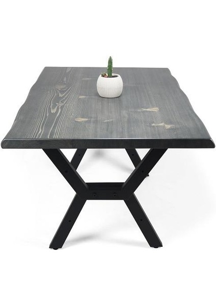 Doğal Ağaç Masif Hibrit Kütük Yemek Masası ve Sehpa 60CM x 150CM