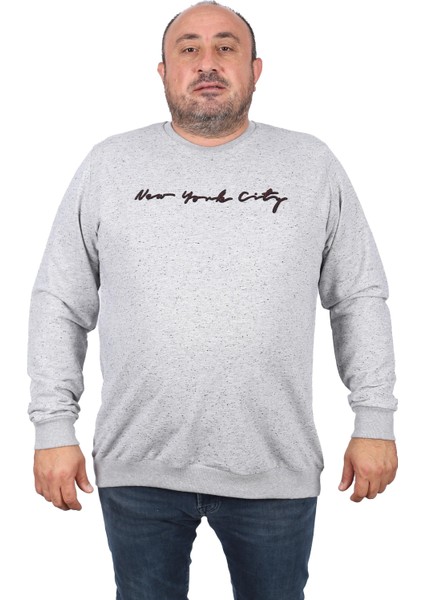 Büyük Beden Sweat New York 22704-GRI