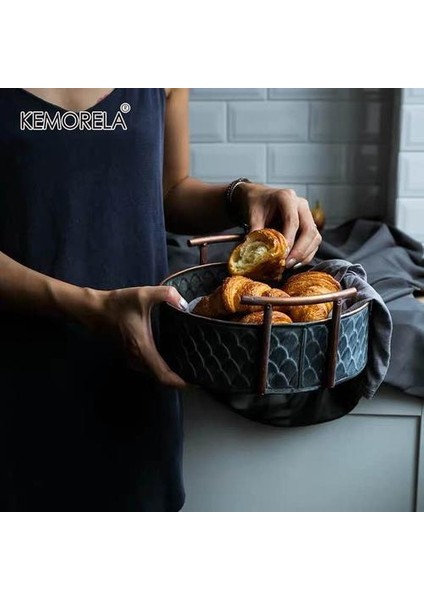 Avrupa El Işi Vintage Meyve Ekmek Sepeti Yuvarlak Antik Metal Tepsiler Kolları ile Retro Masa Mutfak Depolama Ev Dekor Depolama Tepsileri (Yurt Dışından) fiyatları