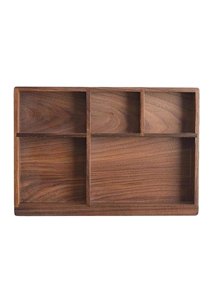 Çatal Saklama Kutusu Batı Tarzı Siyah Ceviz Çekmece Tipi Katı Ahşap Tepsi Sofra Organizatör Çatal Kaşık Depolama Tepsisi Depolama Tepsileri 24 * 16.8 * 2,5 cm (Yurt Dışından)