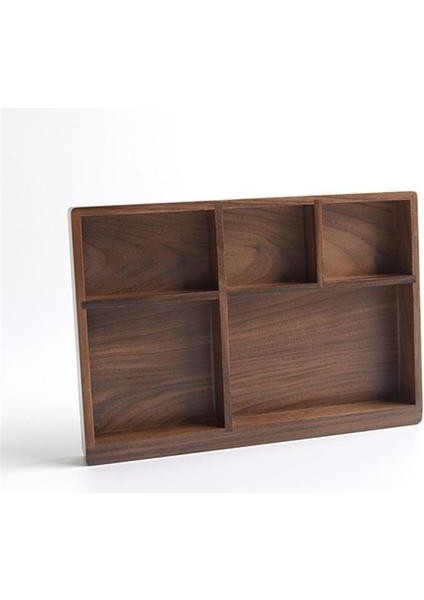 Çatal Saklama Kutusu Batı Tarzı Siyah Ceviz Çekmece Tipi Katı Ahşap Tepsi Sofra Organizatör Çatal Kaşık Depolama Tepsisi Depolama Tepsileri 24 * 16.8 * 2,5 cm (Yurt Dışından)