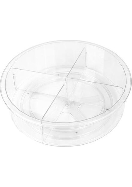 Yuvarlak Clear 360 Dönme Dolap Organizatör ile Bölücüler Pikap Plastik Gıda Depolama Konteyner Spice Raf Depolama Tepsileri (Yurt Dışından)