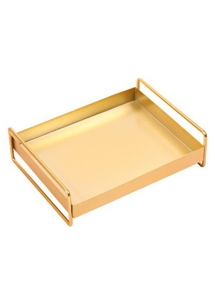 Ekran Dekoratif Takı Için Kozmetik Demir Sanat Sunum Plakaları Kolu ile Depolama Tepsi Mutfak Sofra Altın Dikdörtgen Depolama Tepsileri Ler (Yurt Dışından)