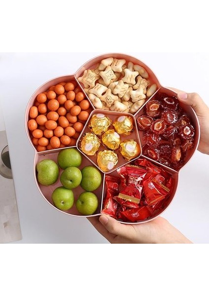 Çiçek Şekli Snack Servis Tepsi Snacks Saklama Kutusu Kapaklı Somun Şeker Kurutulmuş Meyve Mutfak Depolama Aracı Snack Kutusu Depolama Tepsileri (Yurt Dışından) modelleri