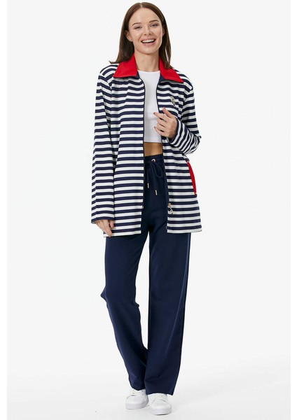 Çizgili Marine Eşofman Takım - Lacivert