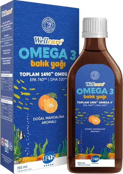 Omega 3 Fish Oil Doğal Mandalina Aromalı Balık Yağı 150 ml