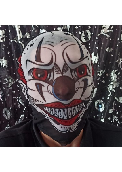 Halloween Cadılar Bayramı 3D 3 Boyutlu Kumaş Baskı Katil Palyaço Korku Maskesi