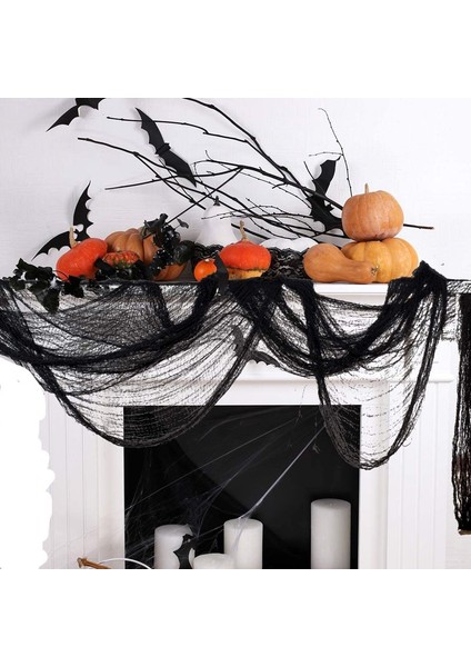 Halloween Cadılar Bayramı Dekor Bez Siyah Renk 183 x 76 cm
