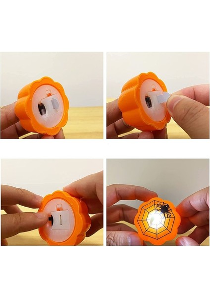 1 Adet Halloween Işıklı Balkabağı Örümcek ve Ağıtemalı Pilli LED Dekor Mumu Işığı fiyatları
