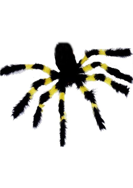 Halloween 75 cm Peluş Sarı Siyah Renk Esnek Ayaklı Örümcek Dekor