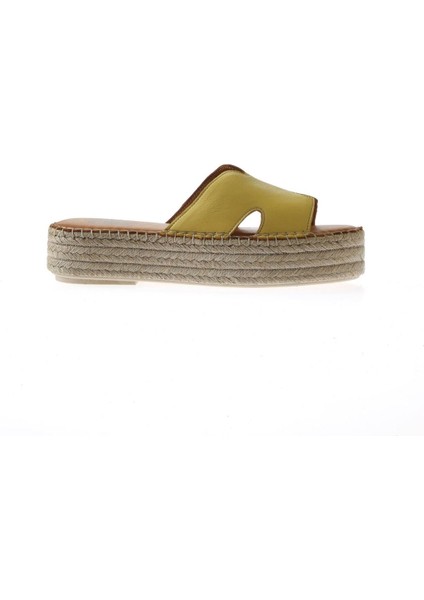 Sarı Deri Kadın Dolgu Topuklu Terlik fiyatları