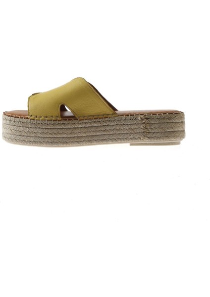 Sarı Deri Kadın Dolgu Topuklu Terlik fırsatları