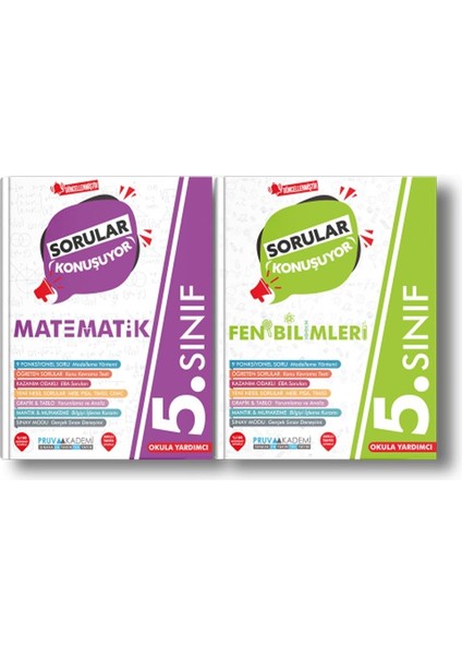 Pruva Akademi 5. Sınıf Matematik - Fen Bilimleri Sorular Konuşuyor Soru Bankası