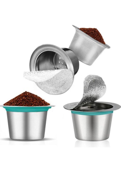 2pcs Silikon Mühürlü Paslanmaz Çelik Doldurulabilir Kahve fırsatları