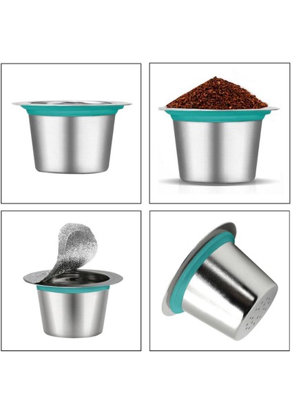 2pcs Silikon Mühürlü Paslanmaz Çelik Doldurulabilir Kahve indirimleri