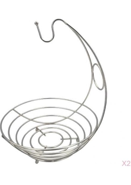 2xmetal Tel Muz Ağacı Tutucu Askı Meyve Standı Kase Sepeti Paslanmaz