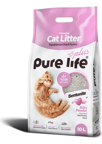 Purelife Pure Life Bebek Pudrası Kokulu Kedi Kumu 10L