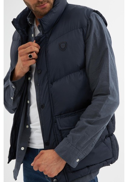 Erkek Cep Detaylı Şişme Yelek Lacivert - 743DNGR fırsatları