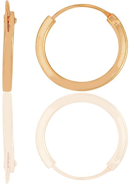 Gümüş Rose 14 mm Halka Küpe