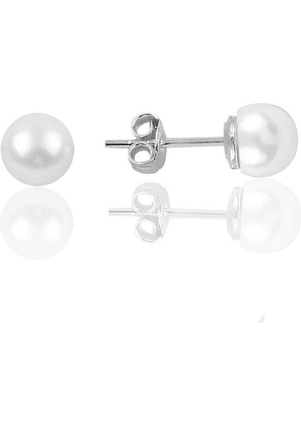 Gümüş 6 mm Inci Küpe