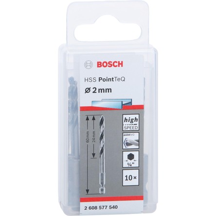 Bosch Pointeq 2mm 1/4 Adap. Metal Matkap Ucu 10'lu 2608577540 Bosch