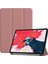 Apple Ipad Pro 12.9 2020 Için Standlı Kapaklı Arkası Şeffaf Sert Smart Case Rose Gold 1