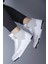 Beyaz Erkek Sneaker Bot Düz Taban Ortapedik İç Taban ile Rahat Kullanım 5