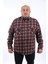 Büyük Beden Oduncu Çift Cep Kapaklı Small Plaid 22217-BORDO 1