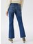 Yüksek Bel Ispanyol Paça Rahat Kadın Denim Pantolon 231 Lcf 121008 Melında Causa Blue 4