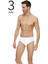 Erkek Beyaz Likralı Pamuk Kemerli Slip 3'lü Paket Konforlu Kullanım 2