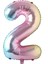 Gökkuşağı Renk 2 Rakamı Folyo Balon 76 cm 1