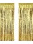 1 Adet 90 cm × 200 cm Metalize Arka Fon Kapı Perdesi Püsküllü Fon Süsü Gold 1