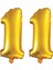 11 Yaş Sayı Folyo Balon Gold 40 Inç 100 cm 1