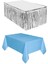 Gümüş Metalize Masa Etegi + Plastik Mavi Masa Örtüsü 1