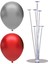7 Çubuklu Balon Standı + 100 Adet Balon ( Kırmızı, Gümüş ) 1