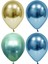 Altın-Yeşil-Mavi Krom Balon 20 Adet 1