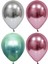 Gümüş-Pembe-Yeşil Krom Balon 40 Adet 1