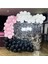 Pastel Siyah Beyaz Pembe Balon Zinciri 50 Adet+ 5 mt Balon Zinciri 1