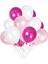 Fuşya Pembe - Rose Gold - Metalik Beyaz Karışık Metalik Balon 10 Adet 1