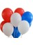 Kırmızı Beyaz Koyu Mavi Metalik Balon 100 Adet+ 5 mt Balon Zinciri 1