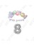 Happy Bırthday Yazılı Kaligrafi Banner Makaron Balon Seti 8 Yaş Gümüş Set Doğum Günü 1