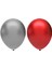 Metalik Balon Seti 100 Adet ( Kırmızı, Gümüş) 1