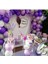 100 Adet Mor Lila Gümüş Beyaz 12 Inç Metalik Balon ve Balon Zinciri 1