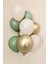 Krom Gold - Küf Yeşili ve Pastel Beyaz Renk Balon 9 Adet 1