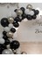 Siyah Beyaz Gümüş Krom Balon Zinciri 70 Adet 1