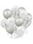 Metalik Gümüş Pastel Beyaz Gümüş Konfetili Şeffaf Balon Seti 15 Adet 1