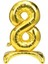 8 Yaş Gold Renkli Ayaklı Folyo Balon Rakam 32 Inç 80 cm 1