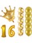 16 Yaş Kral Taçlı Gold Konfetili Şeffaf Balon Seti 1