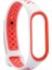 Xiaomi Mi Band 4 Delikli Silikon Beyaz Kırmızı Kordon 1