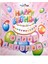 Pembe Zemin Renkli Yazılı Happy Birthday Banner 1